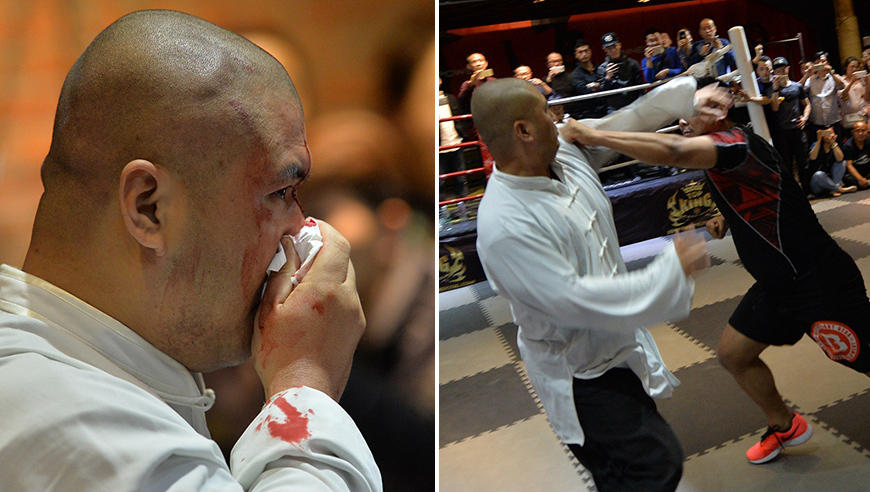 太极拳pk擂台格斗拳师仅20秒被ko